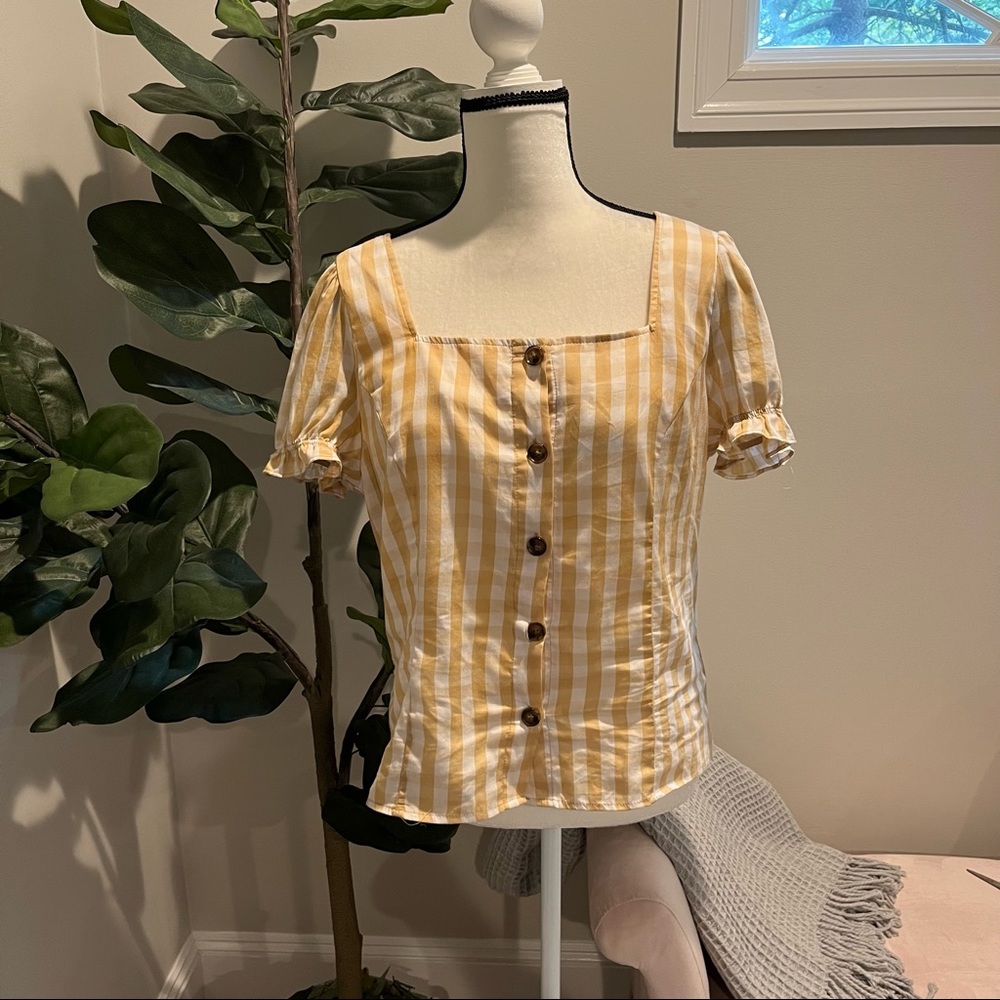 Gingham yellow blouse